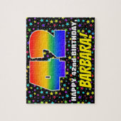 42番目の誕生日:おもしろい、カラフル星野パターン ジグソーパズル (縦)