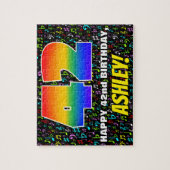 42番目の誕生日:おもしろい、カラフル音楽シンボル、「42」 ジグソーパズル (縦)