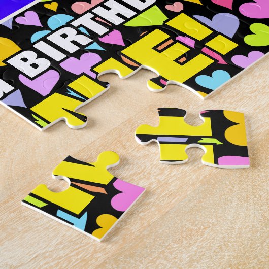 42番目の誕生日—おもしろい、愛するハートシェイプ+「42」 ジグソーパズル (側面)