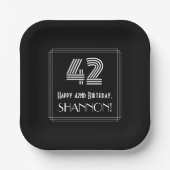 42番目の誕生日:インスパイアアールデコの検索「42」 +名前 ペーパープレート (正面)