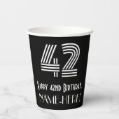 42番目の誕生日:インスパイアアールデコの検索「42」 +名前 紙コップ (裏面)
