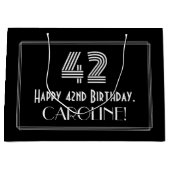 42番目の誕生日:インスパイアアールデコの「42」の外観と名前 ラージペーパーバッグ (正面)