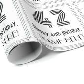 42番目の誕生日:インスパイアアールデコスタイル「42」 +名前 ラッピングペーパー (ロールコーナー)
