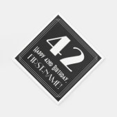 42番目の誕生日~インスパイアアールデコルック"42",名前 スタンダードランチョンナプキン (角)