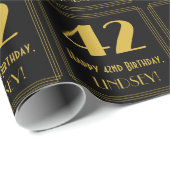 42番目の誕生日～インスパイアアールデコルック"42"，名前 ラッピングペーパー (ロールコーナー)