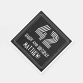 42番目の誕生日:インスパイアアールデコ検索"42" +名前 スタンダードランチョンナプキン (角)