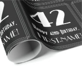 42番目の誕生日-インスパイアアールデコ検索"42",名前 ラッピングペーパー (ロールコーナー)