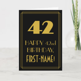 42番目の誕生日-インスパイアアールデコ検索"42" & Name カード