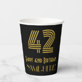 42番目の誕生日:インスパイアアールデコ検索"42" & Name 紙コップ (裏面)
