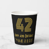 42番目の誕生日:インスパイアアールデコ検索"42" & Name 紙コップ (正面)