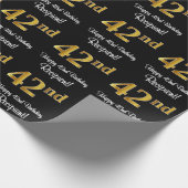 42番目の誕生日:エレガント豪華なフェイク金ゴールドルック# ラッピングペーパー (角)
