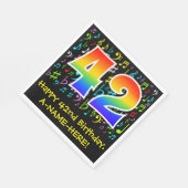 42番目の誕生日-カラフル音楽シンボル、レインボー42 スタンダードランチョンナプキン (角)