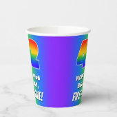 42番目の誕生日: カラフル、おもしろいレインボーパターン# 42 紙コップ (左)