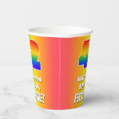 42番目の誕生日: カラフル、おもしろいレインボーパターン# 42 紙コップ (右)