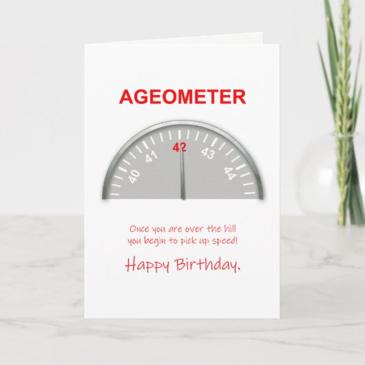 42番目の誕生日、Ageometer 読's カード (正面)