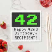 42番目の誕生日- Nerdy / オタク系のスタイル「42」と名前 スタンダードランチョンナプキン (インサイチュ)
