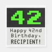 42番目の誕生日- Nerdy / オタク系のスタイル「42」と名前 スタンダードランチョンナプキン (正面)