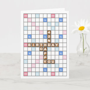 42番目の誕生日、Wordゲームボード カード