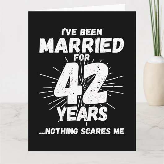 42結婚した年おもしろい42結婚周年 カード (正面)