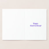 42誕生日はっきりした「42歳！」 ゴールドフォイルカード 箔カード (内部)