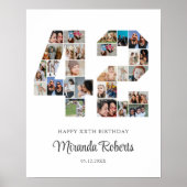 42誕生日第42カスタム号写真コラージュ ポスター (正面)