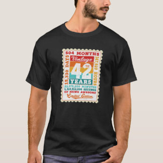 42誕生日42歳ヴィンテージ切手B Tシャツ