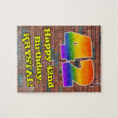 42誕生日:おもしろいグラフィティインスパイアレインボー42 ジグソーパズル (横)