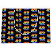 42誕生日:おもしろいレインボーイベント第42パターン ラージペーパーバッグ (正面)