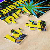 42誕生日:おもしろい、お祝カラフルい花火 ジグソーパズル (側面)