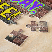 42誕生日~おもしろい、アーバングラフィティインスパイアルック ジグソーパズル (側面)