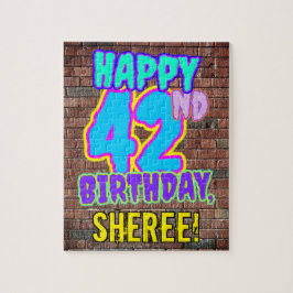 42誕生日~おもしろい、アーバングラフィティインスパイアルック ジグソーパズル