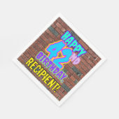 42誕生日~おもしろい、アーバングラフィティインスパイアルック スタンダードランチョンナプキン (角)