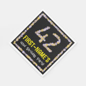 42誕生日:フローラ花数名前をカスタムする スタンダードランチョンナプキン (角)