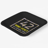 42誕生日:フローラ花数名前をカスタムする ペーパープレート (傾斜あり)