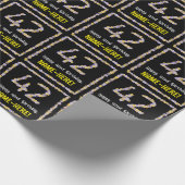 42誕生日:フローラ花数名前をカスタムする ラッピングペーパー (角)