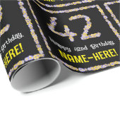 42誕生日:フローラ花数名前をカスタムする ラッピングペーパー (ロールコーナー)