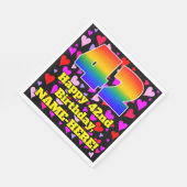 42誕生日:愛するハートパターン、虹# 42 スタンダードランチョンナプキン (角)