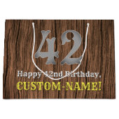 42誕生日: Country インスパイア Western  Look, Name ラージペーパーバッグ (正面)