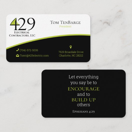 429 Business Card Bible Verse 名刺 (正面/裏面)