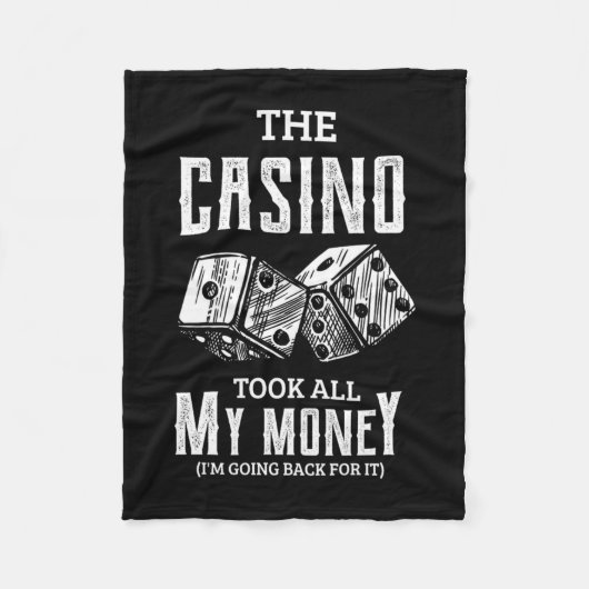 42.おもしろいカジノは私のお金をすべて取ったトランプのポーカーガンブリ フリースブランケット (正面)