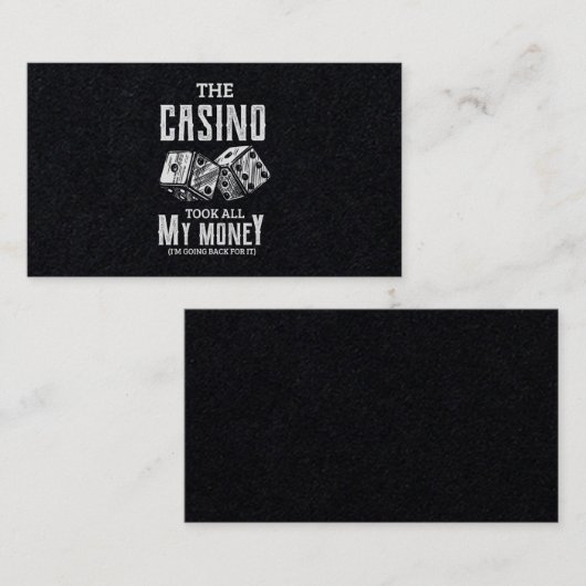 42.カジおもしろいノが私のお金を全部持ち出したトランプのポーカーガンブリ 名刺 (正面/裏面)