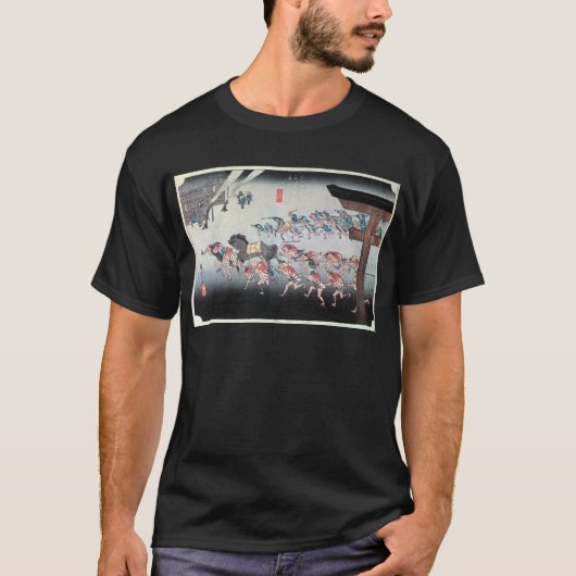 42.宮宿、広重宮宿、広重、浮世絵 Tシャツ (正面)