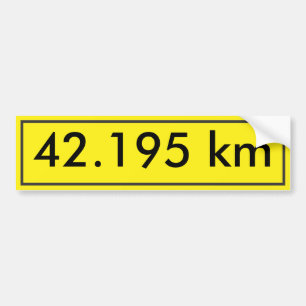42.195バンパーステッカー 黄色通り標識スタイル バンパーステッカー