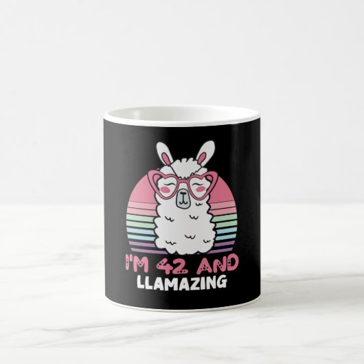 42 Year Old Bday Llamazing 42nd Birthday Llama コーヒーマグカップ (中央)