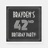 42nd Birthday Party: Art Deco Style + Custom Name スタンダードランチョンナプキン (正面)