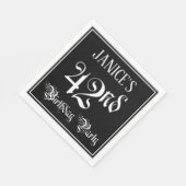 42nd Birthday Party — Fancy Script + Custom Name スタンダードランチョンナプキン (角)