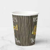 42nd Birthday Party — Faux Gold & Faux Wood Looks 紙コップ (右)