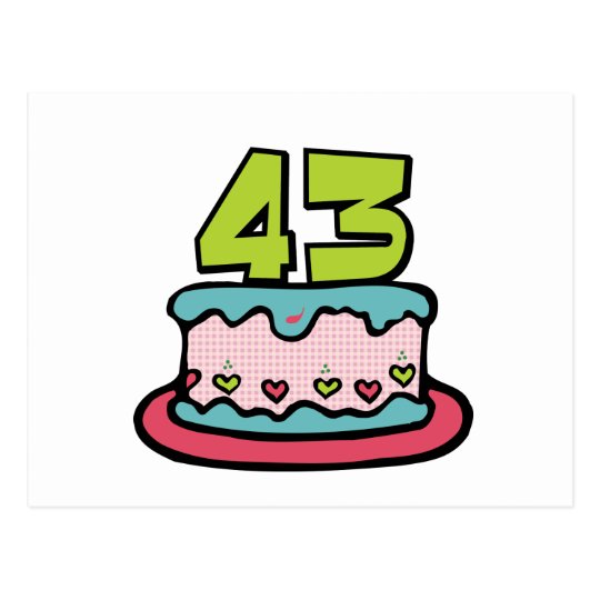43歳のお誕生日ケーキ ポストカード Zazzle Co Jp