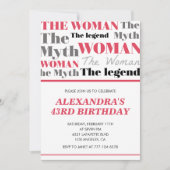 43おもしろい歳の誕生日招待状彼女の神話の伝説 招待状 (正面)