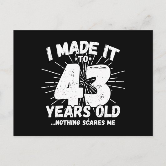 43おもしろい誕生日引用文皮肉43歳 ポストカード (正面)